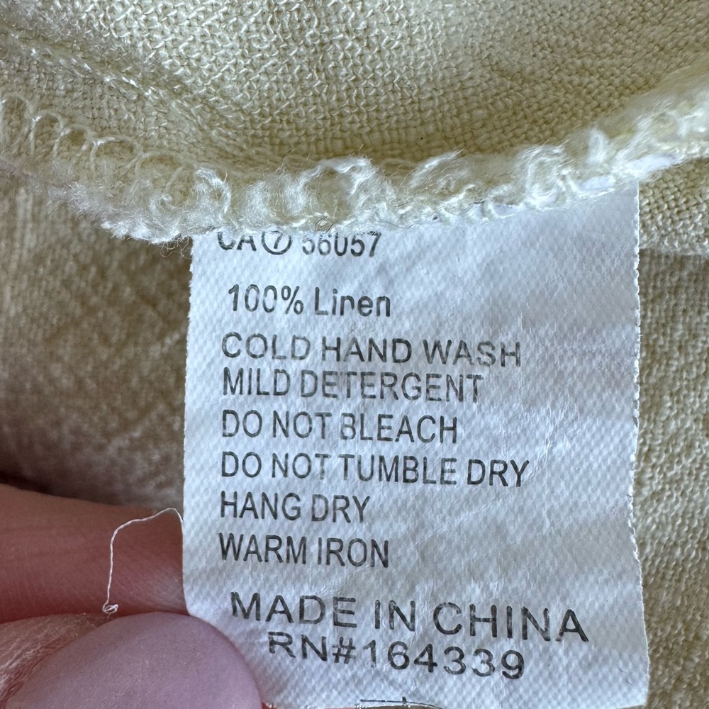 Petal‎ + Pup Butter Yellow Women XL Midi 100% Linen Dress Coastal Open side - Picture 3 of 8